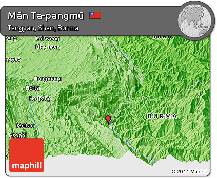 Political Panoramic Map of Mān Ta-pangmū