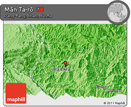 Political Panoramic Map of Mān Ta-rō