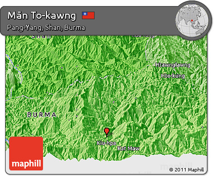 Political Panoramic Map of Mān To-kawng