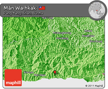 Political Panoramic Map of Mān Wa-hkak