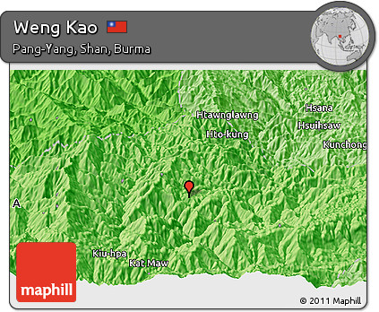 Political Panoramic Map of Weng Kao