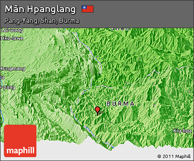 Political Panoramic Map of Mān Hpanglang