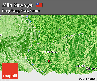 Political Panoramic Map of Mān Kawn-yè