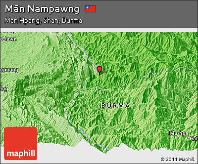Political Panoramic Map of Mān Nampawng