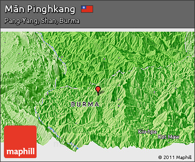Political Panoramic Map of Mān Pinghkang