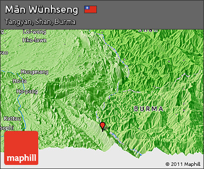 Political Panoramic Map of Mān Wünhseng