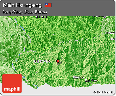 Political Panoramic Map of Mān Ho-ngeng