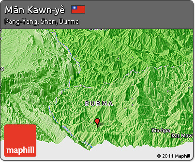 Political Panoramic Map of Mān Kawn-yè
