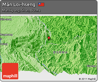 Political Panoramic Map of Mān Loi-hseng