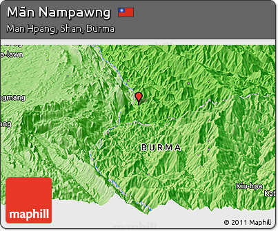 Political Panoramic Map of Mān Nampawng