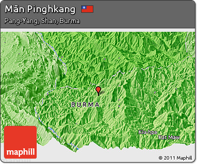 Political Panoramic Map of Mān Pinghkang