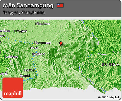 Political Panoramic Map of Mān Sannampüng