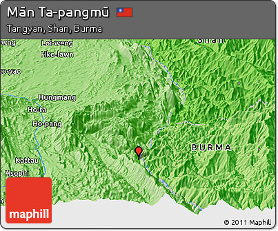 Political Panoramic Map of Mān Ta-pangmū