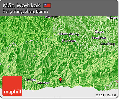 Political Panoramic Map of Mān Wa-hkak