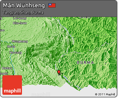 Political Panoramic Map of Mān Wünhseng
