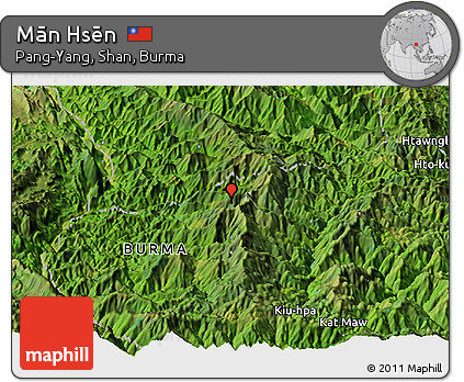 Satellite Panoramic Map of Mān Hsēn
