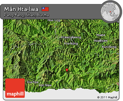 Satellite Panoramic Map of Mān Hta-lwa