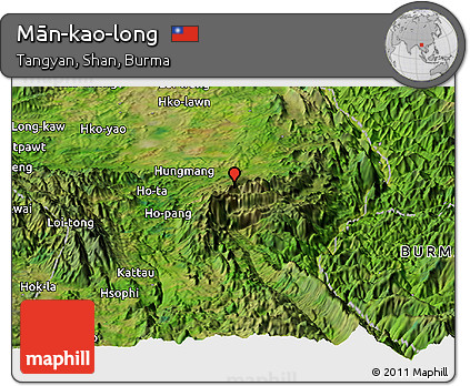 Satellite Panoramic Map of Mān-kao-long