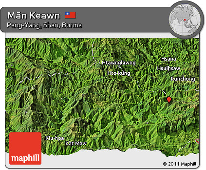 Satellite Panoramic Map of Mān Keawn