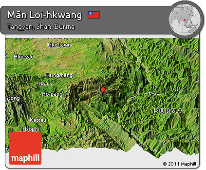 Satellite Panoramic Map of Mān Loi-hkwang