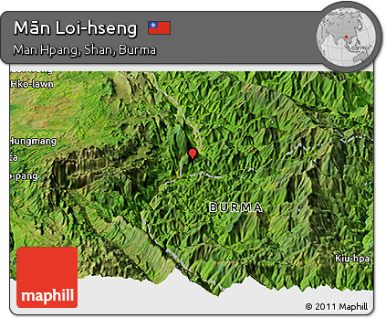 Satellite Panoramic Map of Mān Loi-hseng