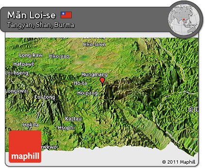 Satellite Panoramic Map of Mān Loi-se