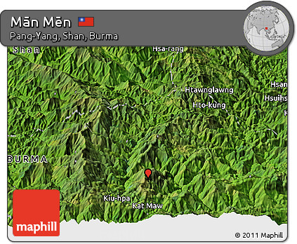 Satellite Panoramic Map of Mān Mēn