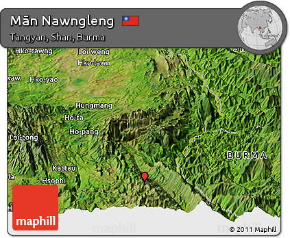 Satellite Panoramic Map of Mān Nawngleng