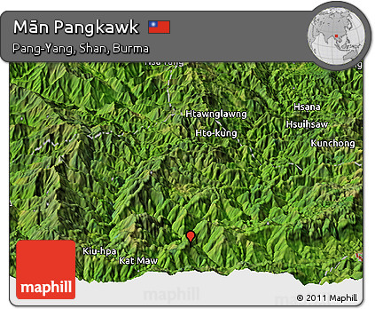 Satellite Panoramic Map of Mān Pangkawk