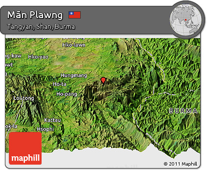 Satellite Panoramic Map of Mān Plawng