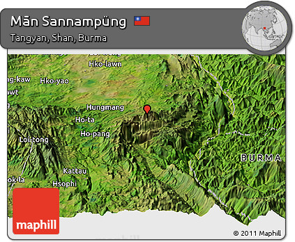 Satellite Panoramic Map of Mān Sannampüng