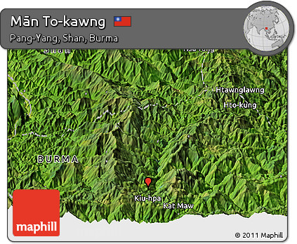Satellite Panoramic Map of Mān To-kawng