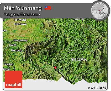 Satellite Panoramic Map of Mān Wünhseng