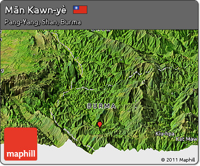Satellite Panoramic Map of Mān Kawn-yè