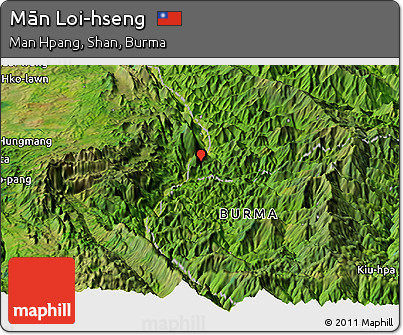 Satellite Panoramic Map of Mān Loi-hseng