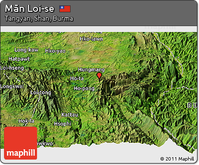 Satellite Panoramic Map of Mān Loi-se