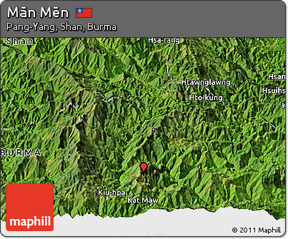 Satellite Panoramic Map of Mān Mēn