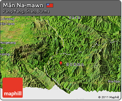 Satellite Panoramic Map of Mān Na-mawn