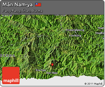 Satellite Panoramic Map of Mān Nam-ya