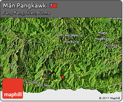 Satellite Panoramic Map of Mān Pangkawk