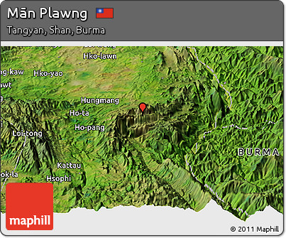 Satellite Panoramic Map of Mān Plawng