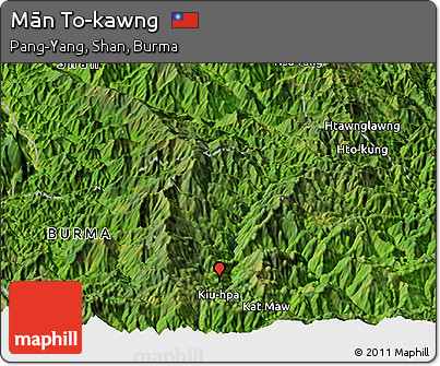 Satellite Panoramic Map of Mān To-kawng