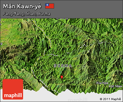 Satellite Panoramic Map of Mān Kawn-yè