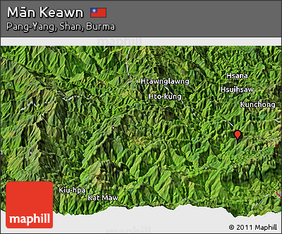 Satellite Panoramic Map of Mān Keawn