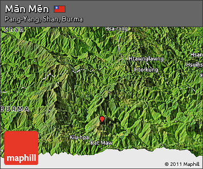 Satellite Panoramic Map of Mān Mēn