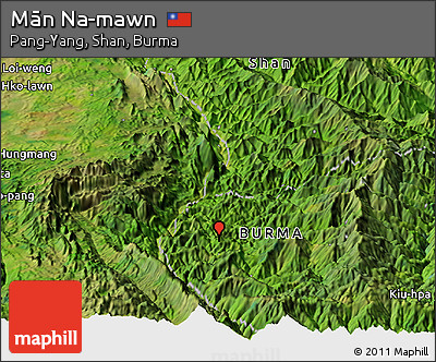 Satellite Panoramic Map of Mān Na-mawn