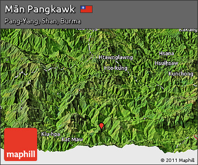 Satellite Panoramic Map of Mān Pangkawk