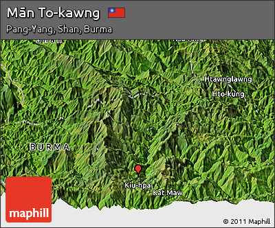 Satellite Panoramic Map of Mān To-kawng
