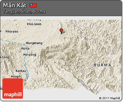 Shaded Relief Panoramic Map of Mān Kāt
