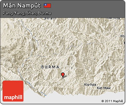 Shaded Relief Panoramic Map of Mān Nampūt
